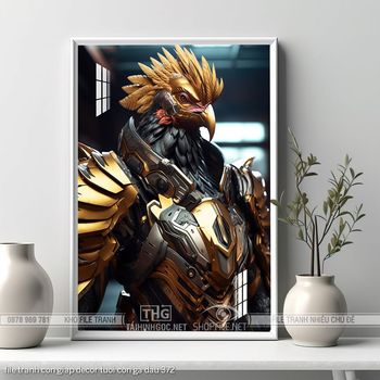 file tranh con giap decor tuoi con ga dau 372