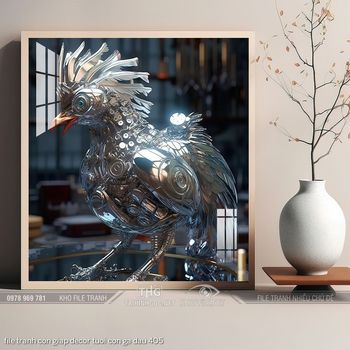 file tranh con giap decor tuoi con ga dau 405