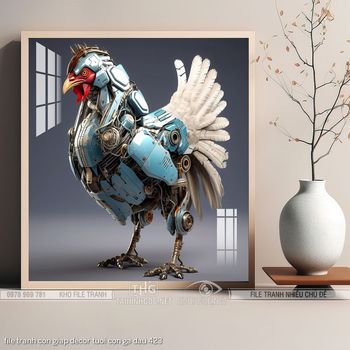 file tranh con giap decor tuoi con ga dau 423