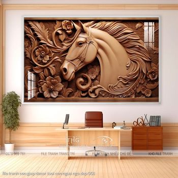 file tranh con giap decor tuoi con ngua ngo dep 001