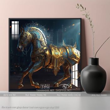 file tranh con giap decor tuoi con ngua ngo dep 028