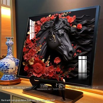 file tranh con giap decor tuoi con ngua ngo dep 037