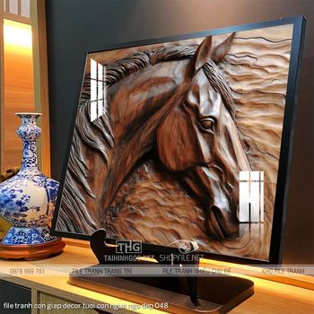 file tranh con giap decor tuoi con ngua ngo dep 048