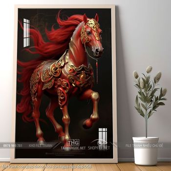 file tranh con giap decor tuoi con ngua ngo dep 058