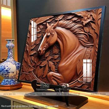 file tranh con giap decor tuoi con ngua ngo dep 088