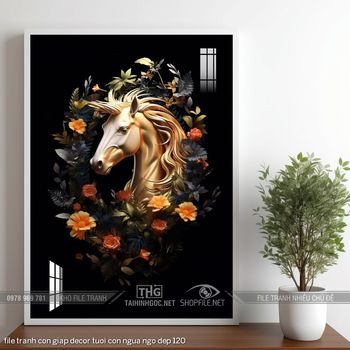 file tranh con giap decor tuoi con ngua ngo dep 120