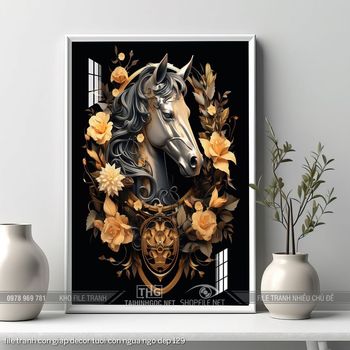 file tranh con giap decor tuoi con ngua ngo dep 129