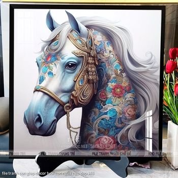 file tranh con giap decor tuoi con ngua ngo dep 148