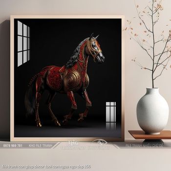 file tranh con giap decor tuoi con ngua ngo dep 156