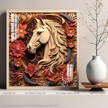 file tranh con giap decor tuoi con ngua ngo dep 165