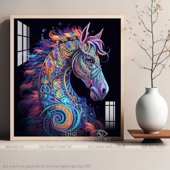 file tranh con giap decor tuoi con ngua ngo dep 168