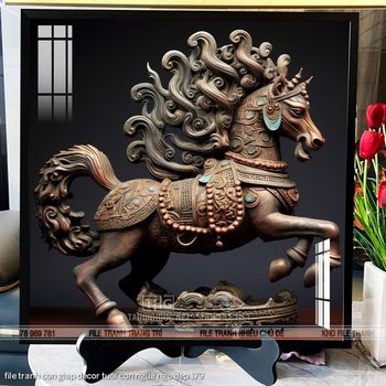 file tranh con giap decor tuoi con ngua ngo dep 179