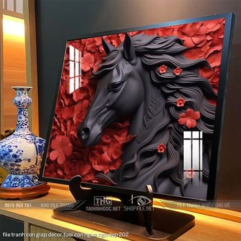 file tranh con giap decor tuoi con ngua ngo dep 202