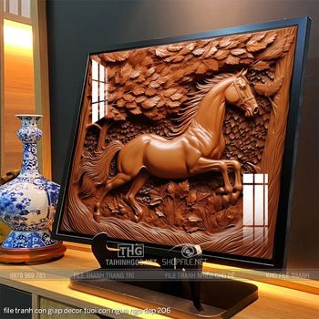 file tranh con giap decor tuoi con ngua ngo dep 206