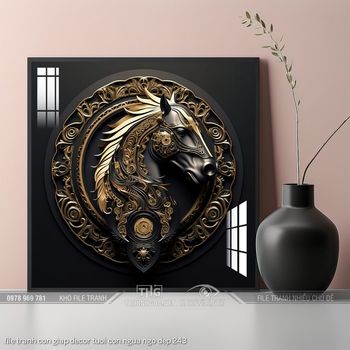 file tranh con giap decor tuoi con ngua ngo dep 243