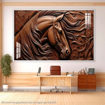 file tranh con giap decor tuoi con ngua ngo dep 245