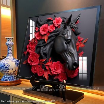 file tranh con giap decor tuoi con ngua ngo dep 263