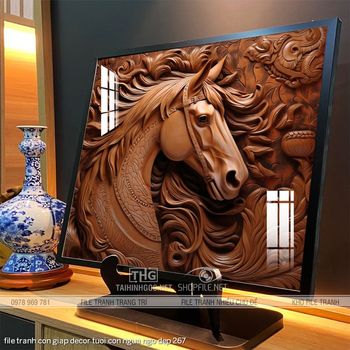 file tranh con giap decor tuoi con ngua ngo dep 267