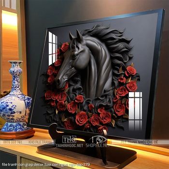 file tranh con giap decor tuoi con ngua ngo dep 279