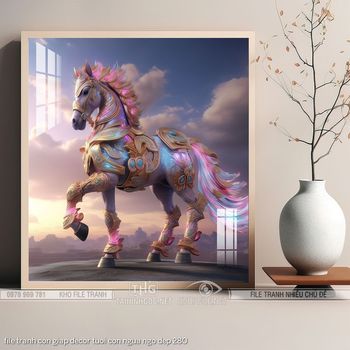 file tranh con giap decor tuoi con ngua ngo dep 280