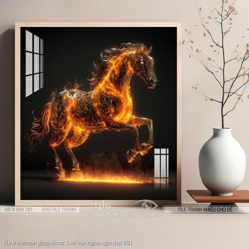 file tranh con giap decor tuoi con ngua ngo dep 281