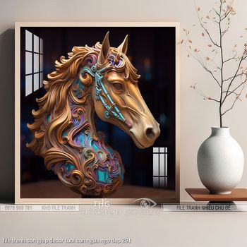 file tranh con giap decor tuoi con ngua ngo dep 291