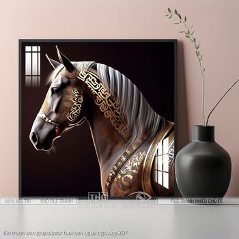 file tranh con giap decor tuoi con ngua ngo dep 307