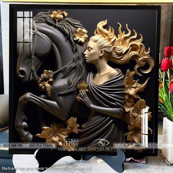 file tranh con giap decor tuoi con ngua ngo dep 315