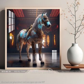 file tranh con giap decor tuoi con ngua ngo dep 327