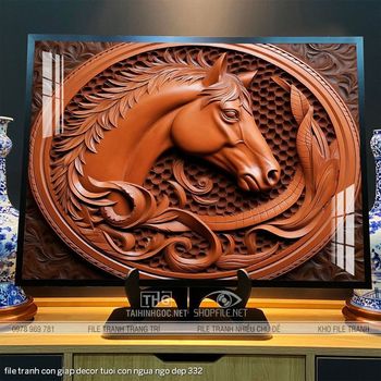 file tranh con giap decor tuoi con ngua ngo dep 332