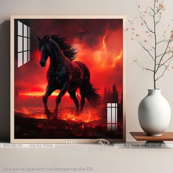 file tranh con giap decor tuoi con ngua ngo dep 339