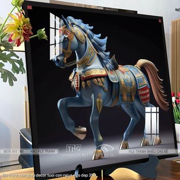 file tranh con giap decor tuoi con ngua ngo dep 350