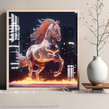 file tranh con giap decor tuoi con ngua ngo dep 355