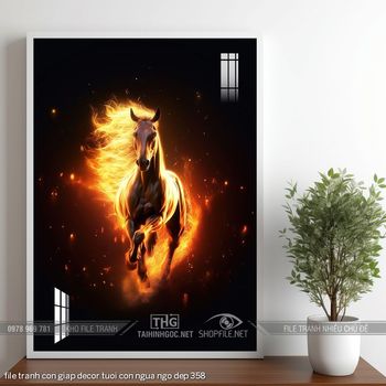 file tranh con giap decor tuoi con ngua ngo dep 358