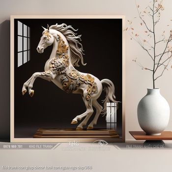 file tranh con giap decor tuoi con ngua ngo dep 368