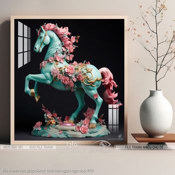 file tranh con giap decor tuoi con ngua ngo dep 370