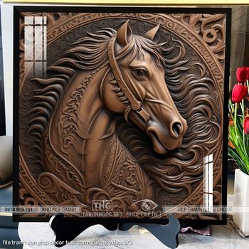 file tranh con giap decor tuoi con ngua ngo dep 373