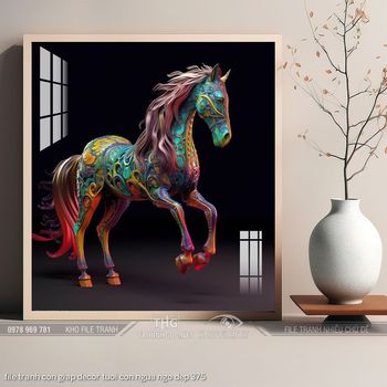 file tranh con giap decor tuoi con ngua ngo dep 375