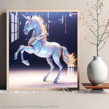 file tranh con giap decor tuoi con ngua ngo dep 380