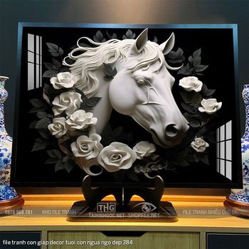 file tranh con giap decor tuoi con ngua ngo dep 384