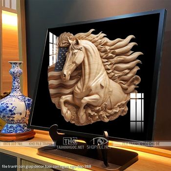 file tranh con giap decor tuoi con ngua ngo dep 388