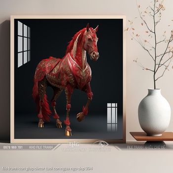 file tranh con giap decor tuoi con ngua ngo dep 394