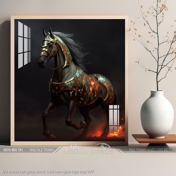 file tranh con giap decor tuoi con ngua ngo dep 397