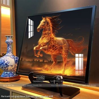 file tranh con giap decor tuoi con ngua ngo dep 408