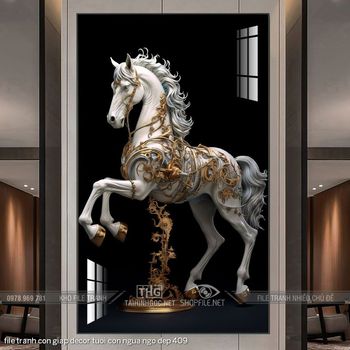 file tranh con giap decor tuoi con ngua ngo dep 409