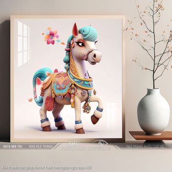 file tranh con giap decor tuoi con ngua ngo dep 416