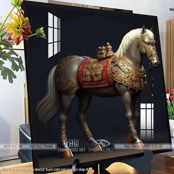 file tranh con giap decor tuoi con ngua ngo dep 418