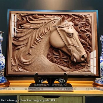 file tranh con giap decor tuoi con ngua ngo dep 424