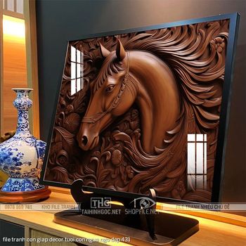 file tranh con giap decor tuoi con ngua ngo dep 431