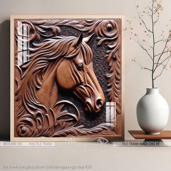 file tranh con giap decor tuoi con ngua ngo dep 433